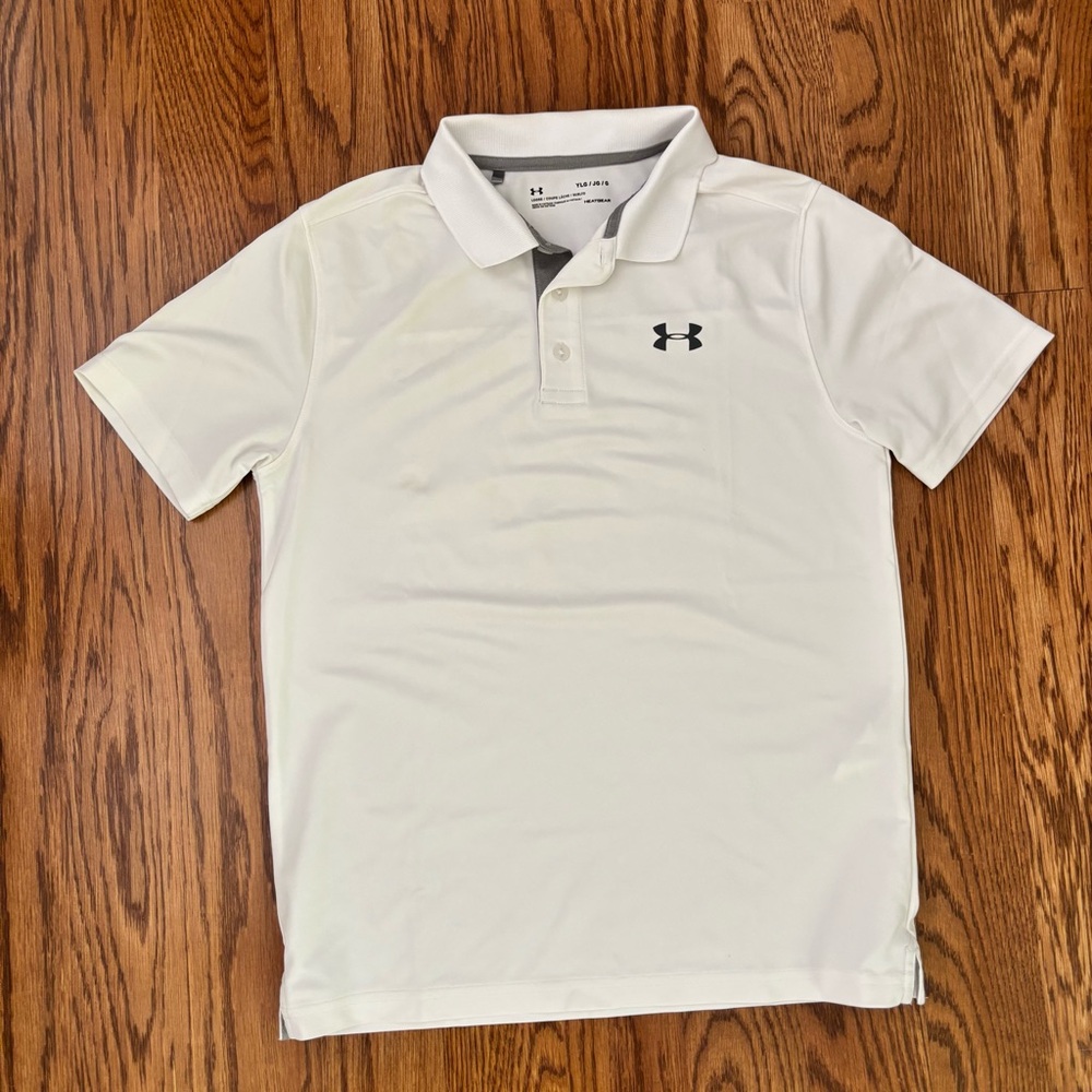 Under Armour Boys Classic White Polo
